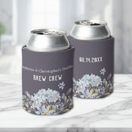 Brouwbemanning Dusty Blue Floral Wedding Blikjeskoeler