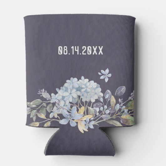 Brouwbemanning Dusty Blue Floral Wedding Blikjeskoeler (Achterkant)