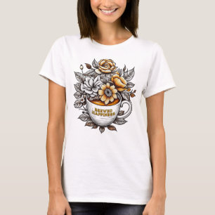 Brouwd Geluk Koffie Bloemen T-shirt