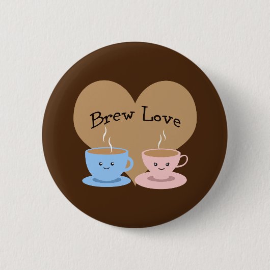 Brouwe liefde! Coffee Mugs Ronde Button 5,7 Cm (Voorkant)