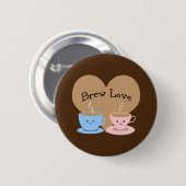 Brouwe liefde! Coffee Mugs Ronde Button 5,7 Cm (Voorkant /achterkant)
