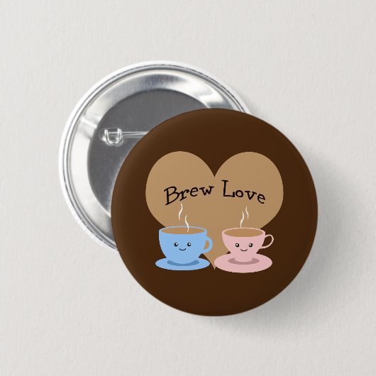 Brouwe liefde! Coffee Mugs Ronde Button 5,7 Cm (Voorkant /achterkant)