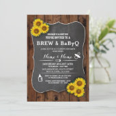Brouwen en BABYQ Baby shower Hout Zonnebloem Uitno Kaart (Staand voorkant)
