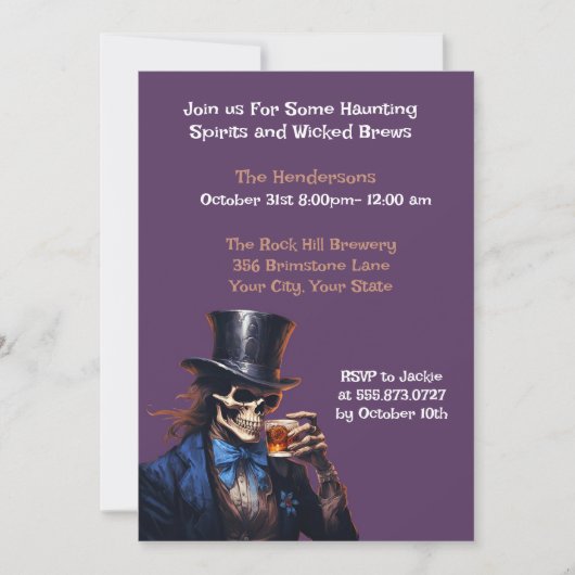 Brouwen en Boos Volwassen Halloween Party Kaart (Voorkant)