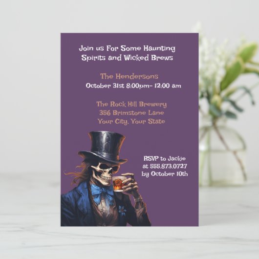 Brouwen en Boos Volwassen Halloween Party Kaart (Staand voorkant)