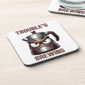 Brouwen in de problemen - Angry Moka Espresso Pot Bier Onderzetter (Linkerzijde)