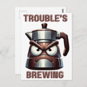 Brouwen in de problemen - Angry Moka Espresso Pot Briefkaart (Voorkant / Achterkant)