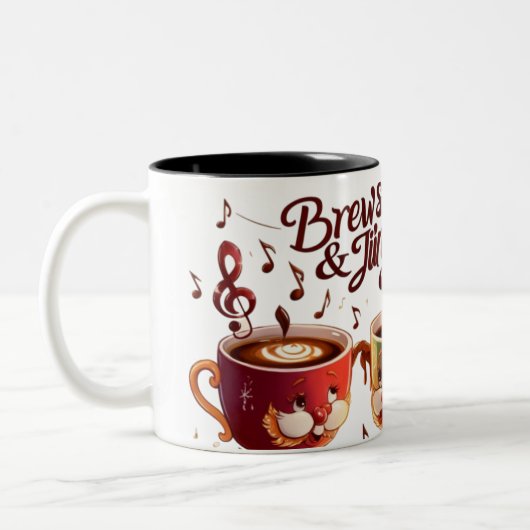 Brouwen & jingle deuntjes tweekleurige koffiemok (Links)