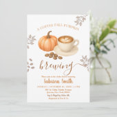 Brouwen kaneel Gezellige Herfst Pompoen Baby showe Kaart (Staand voorkant)