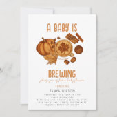 Brouwen kaneel Gezellige Herfst Pompoen Baby showe Kaart (Voorkant)