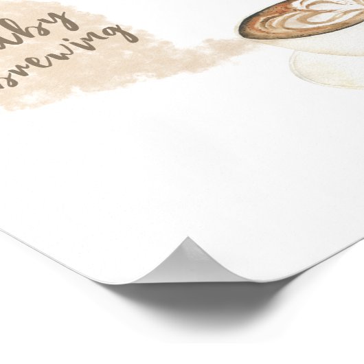 Brouwen koffie baby shower Bedankt voor uw komst Poster (Hoek)