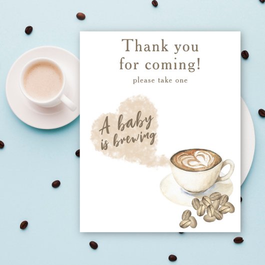 Brouwen koffie baby shower Bedankt voor uw komst Poster