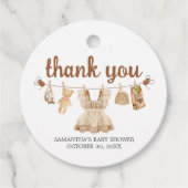 Brouwen Koffie Baby shower Rond Bedankjes Labels (Voorkant)