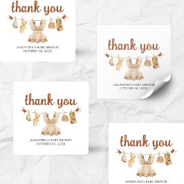 Brouwen koffie Baby shower Vierkante Sticker