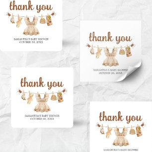 Brouwen koffie Baby shower Vierkante Sticker