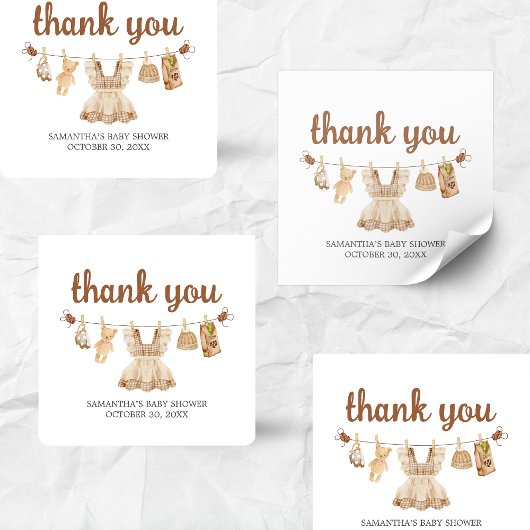 Brouwen koffie Baby shower Vierkante Sticker