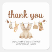 Brouwen koffie Baby shower Vierkante Sticker (Voorkant)