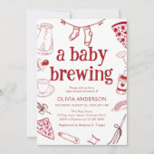 Brouwen Koffie Hand getrokken Doodles baby shower Kaart (Voorkant)