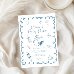 Brouwen Koffie Hand getrokken Doodles baby shower Kaart