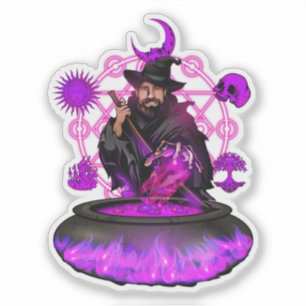 Brouwen met Magic Brew Wizard Logo Sticker