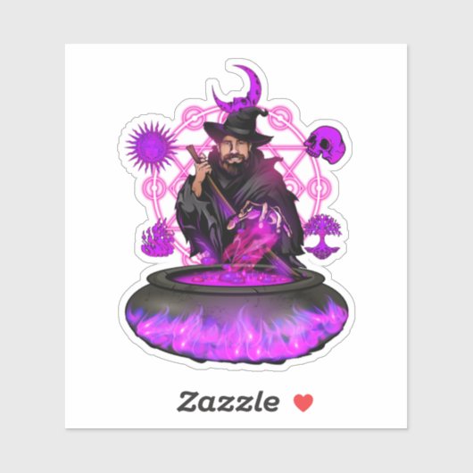 Brouwen met Magic Brew Wizard Logo Sticker (Vel)