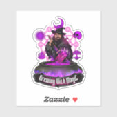 Brouwen met Magic Brew Wizard met tekst Logo Sticker (Vel)