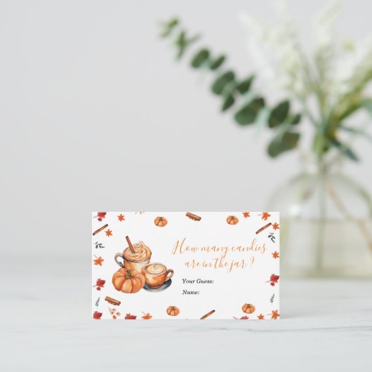 Brouwen Pumpkin Spice Baby shower Hoeveel Snoepjes Informatiekaartje (Staand voorkant)