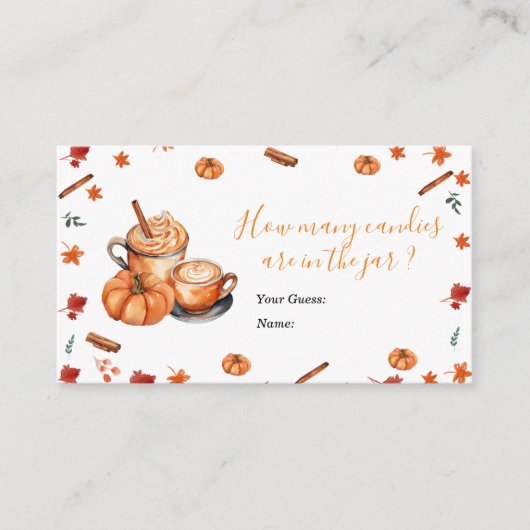 Brouwen Pumpkin Spice Baby shower Hoeveel Snoepjes Informatiekaartje (Voorkant)