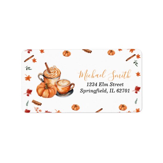 Brouwen Pumpkin Spice Coffee Baby shower Adres Etiket (Voorkant)