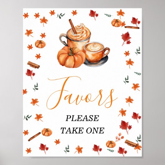 Brouwen Pumpkin Spice Coffee Baby shower Favoriete Poster (Voorkant)