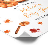 Brouwen Pumpkin Spice Coffee Baby shower Welkom Poster (Hoek)