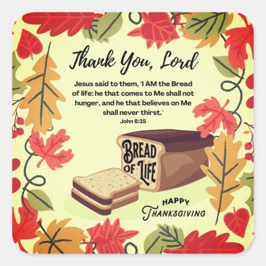 BROUWEN VAN LEVEN Happy Thanksgiving Vierkante Sticker (Voorkant)