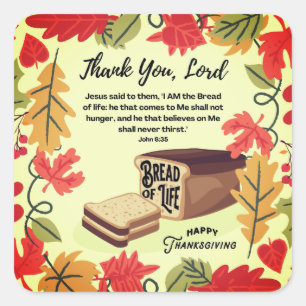 BROUWEN VAN LEVEN Happy Thanksgiving Vierkante Sticker
