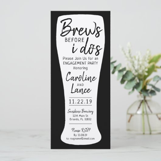 Brouwen voor ik het Verloving van de huwelijkspart Kaart (Staand voorkant)