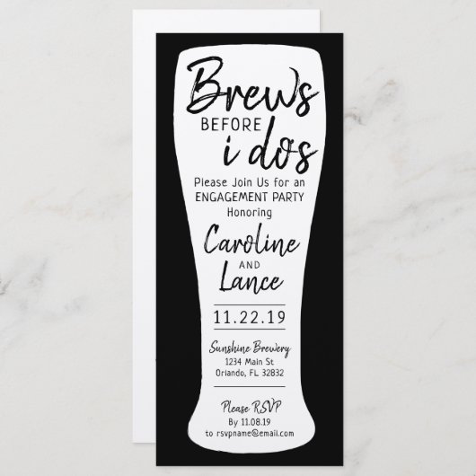 Brouwen voor ik het Verloving van de huwelijkspart Kaart (Voorkant / Achterkant)