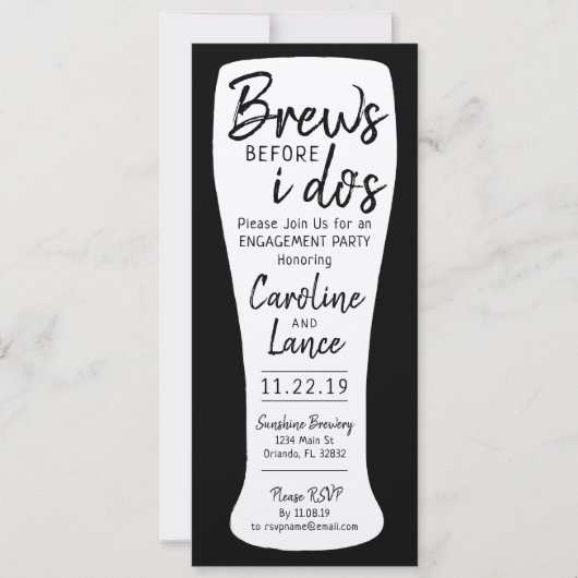 Brouwen voor ik het Verloving van de huwelijkspart Kaart (Voorkant)