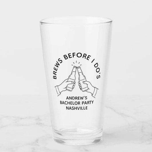 Brouwen voor ik trouw bruidegom feest bierglas glas (Voorkant)