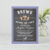 Brouwen voordat de I Do's Blue Verloving uitnodige Kaart (Staand voorkant)