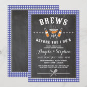 Brouwen voordat de I Do's Blue Verloving uitnodige Kaart (Voorkant / Achterkant)