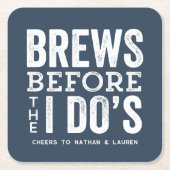 Brouwen voordat ik de marine pre-bruiloft doe kartonnen onderzetters (Voorkant)