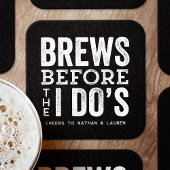 Brouwen voordat ik doe zwart-wit vrijgezellenfeest kartonnen onderzetters