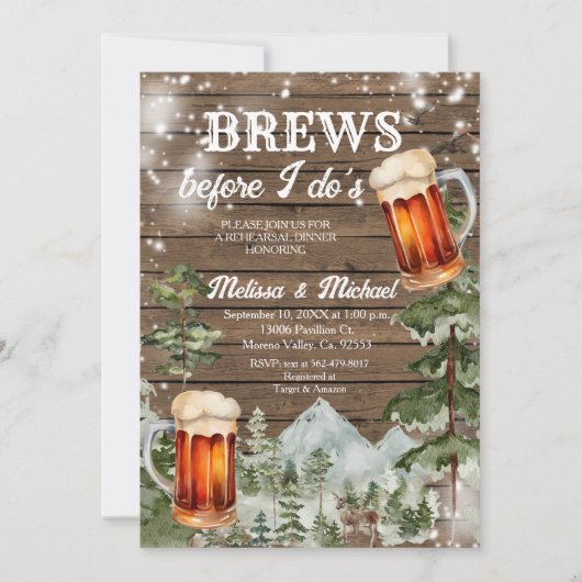 Brouwen voordat ik het Forest Wood-repetitiediner Kaart (Voorkant)