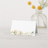 Brouwende Greenery Foliage White Waterverf Floral  Plaatskaartje (Achterkant)