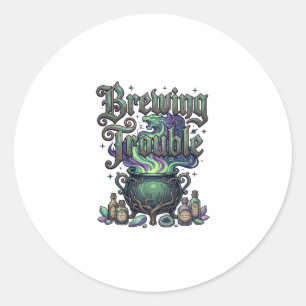 Brouwende Problemen Ketel Draak Alchemie Kristalle Ronde Sticker