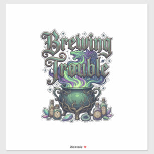 Brouwende Problemen Ketel Draak Alchemie Kristalle Sticker