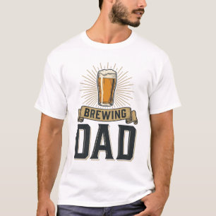 Brouwende Vader Bier Vintage Gravure Shirt Ontwerp