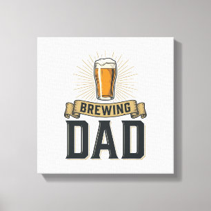 Brouwende Vader Bier Vintage Gravure Shirt Ontwerp Canvas Afdruk