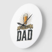 Brouwende Vader Bier Vintage Gravure Shirt Ontwerp Grote Klok (Hoek)