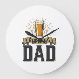 Brouwende Vader Bier Vintage Gravure Shirt Ontwerp Grote Klok