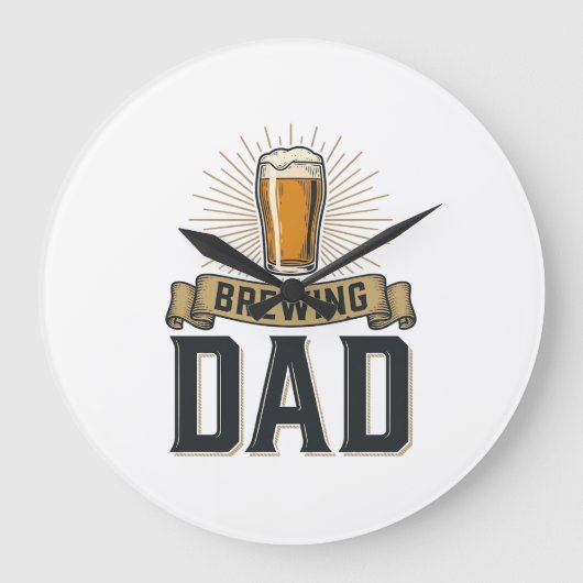 Brouwende Vader Bier Vintage Gravure Shirt Ontwerp Grote Klok (Voorkant)